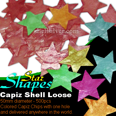 50mm Star Colored CapizLoose