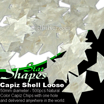 50mm Natural White Star Capiz Loose